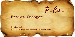 Preidt Csenger névjegykártya